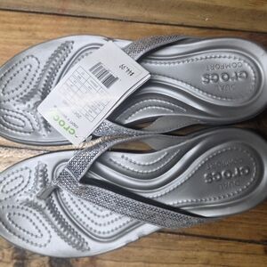 CROCS Women's Shimmering Silver Sandals